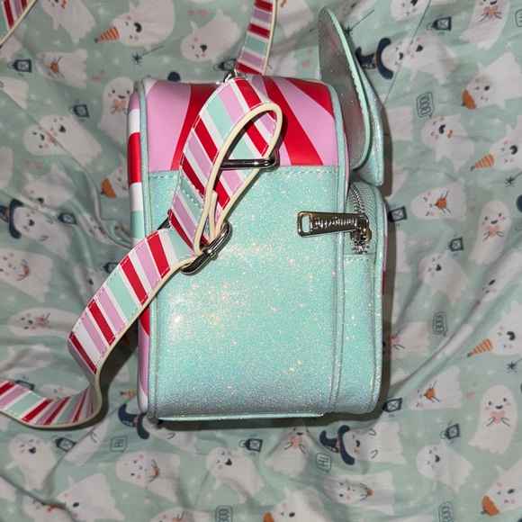 Disney Kids Minnie Mouse Candy Swirl Bag - Mint and Red - Picture 2 of 4